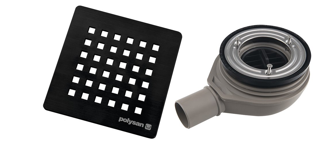 Polysan FLEXIA vaničkový sifon, průměr 90mm, DN40, krytka černá