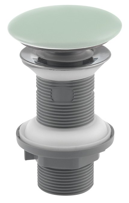 Isvea Umyvadlová výpust 5/4“, click-clack, keramická zátka, tl.20-70mm, zelená mint