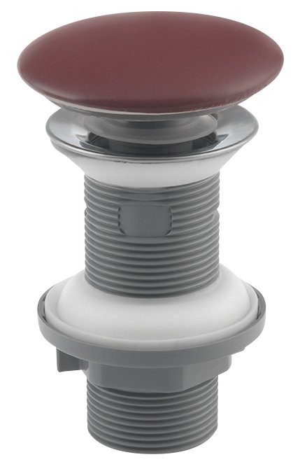 Isvea Umyvadlová výpust 5/4“, click-clack, keramická zátka, tl.20-70mm, maroon red