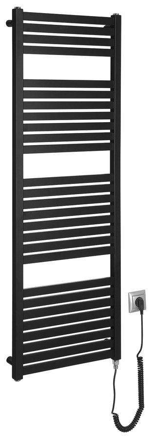 Aqualine TONDI-E elektrické otopné těleso rovné 450x1330 mm; 500 W; černá mat