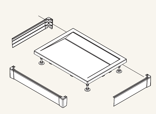 Sanswiss PWIU901209004 Panel hliníkový tvaru U pro vaničku 90 x 120 x 90 x 9,5 cm - bílý