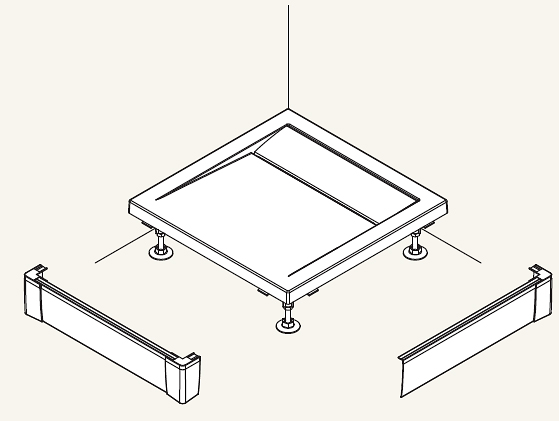 Sanswiss PWIL08008004 Rohový panel hliníkový pro vaničku 80 x 80 x 9,5 cm - bílý