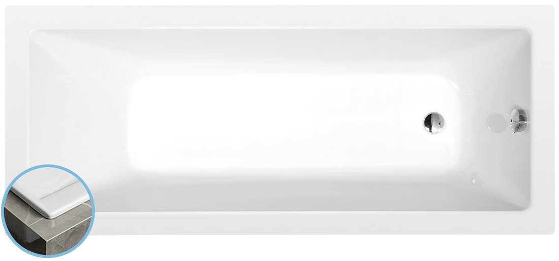 Levně Polysan NOEMI SLIM obdélníková vana 160x70x39cm, bílá
