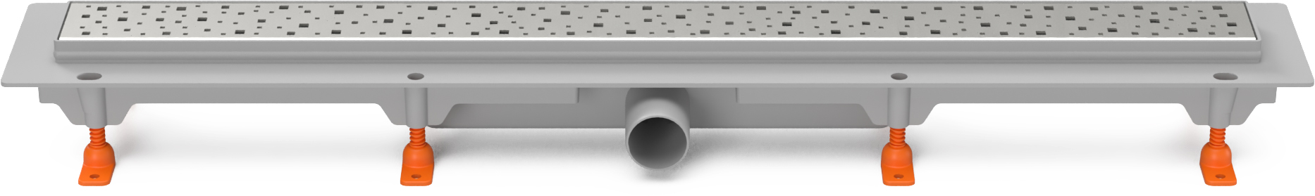 Levně Chuděj Lineární plastový žlab MCH Square 850 mm do prostoru s roštem Square
