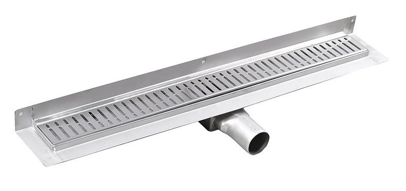 Gelco MANUS ONDA nerezový podlahový žlab s roštem, ke stěně, L-650, DN50