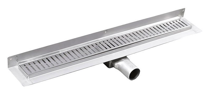 Gelco MANUS ONDA nerezový podlahový žlab s roštem, ke stěně, L-850, DN50