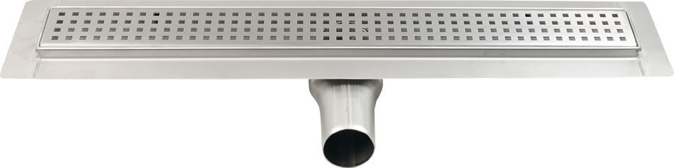 Gelco MANUS QUADRO nerezový podlahový žlab s roštem, L-1250, DN50