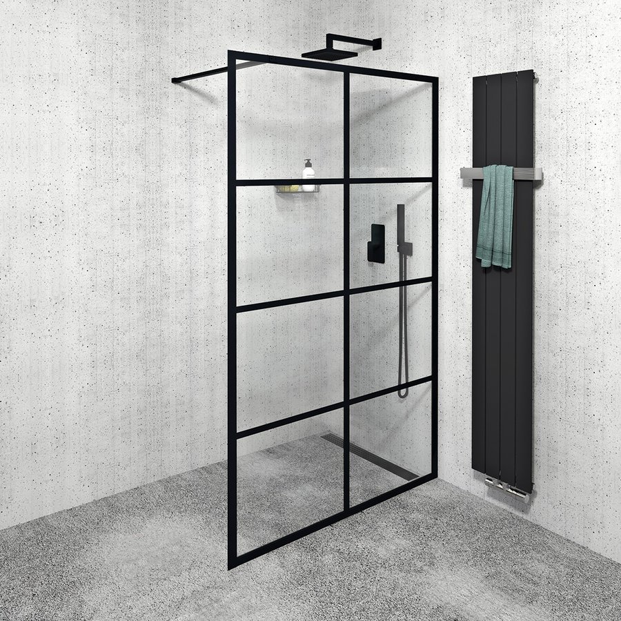 Levně Gelco CURE BLACK sprchová zástěna 1400mm, čiré sklo