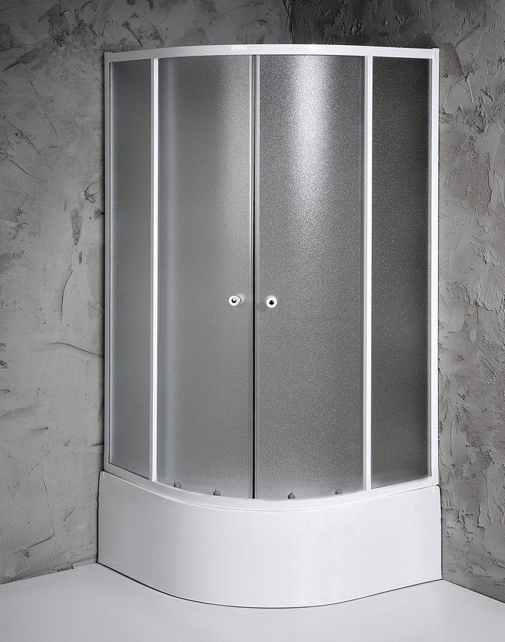 Levně Aqualine ARLEN čtvrtkruhová sprchová zástěna 900x900x1500 mm, sklo Brick