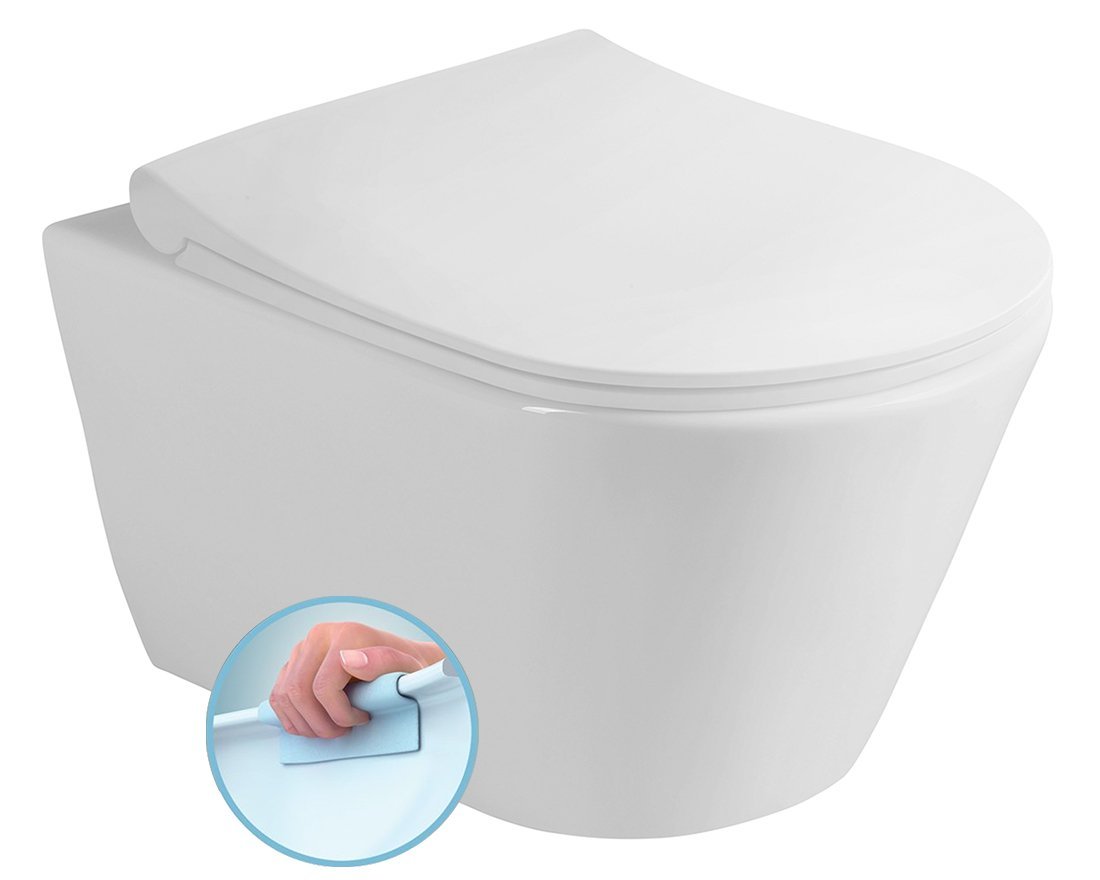Sapho AVVA závěsná WC mísa Rimless, 35,5x53 cm, bílá