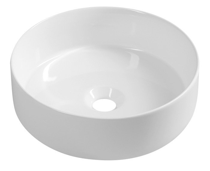 Isvea INFINITY ROUND keramické umyvadlo na desku, průměr 36x12 cm, bílá