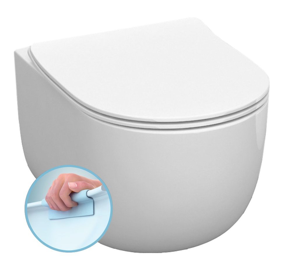 Kerasan FLO závěsná WC mísa, Rimless, 37x54 cm, bílá