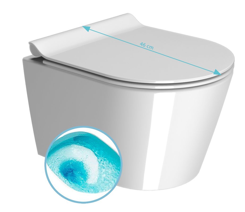 GSI KUBE X závěsná WC mísa, Swirlflush, 46x35 cm, bílá ExtraGlaze