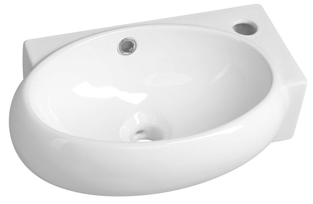 Sapho RIBERA keramické umývátko rohové 43x28;5cm; otvor pro baterii vpravo; bílá