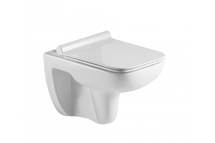 Eco produkty Classic Rimless 55 cm závěsné wc s bezokruhovým splachováním a slim sedátkem softclose