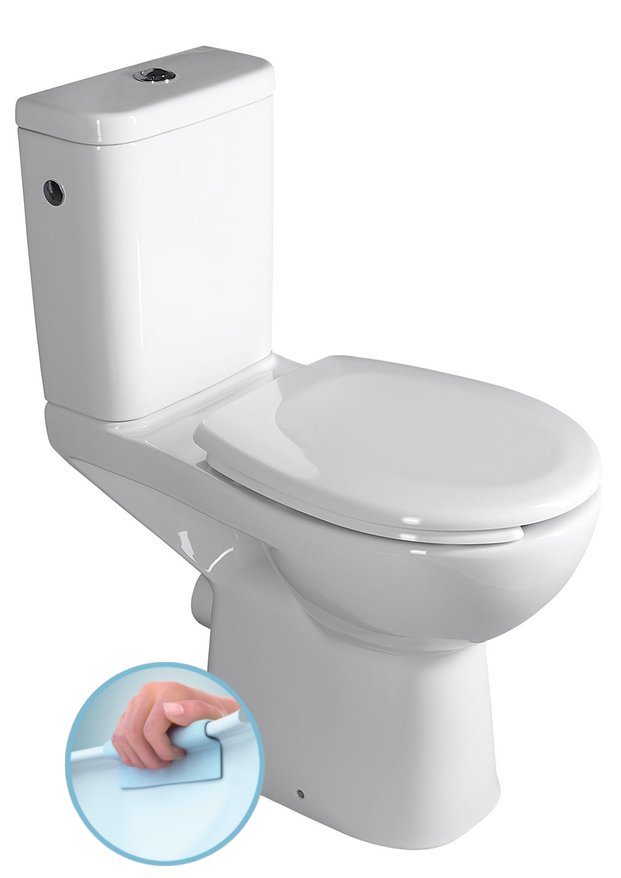 Levně Sapho HANDICAP WC kombi zvýšený sedák, Rimless, zadní odpad, bílá