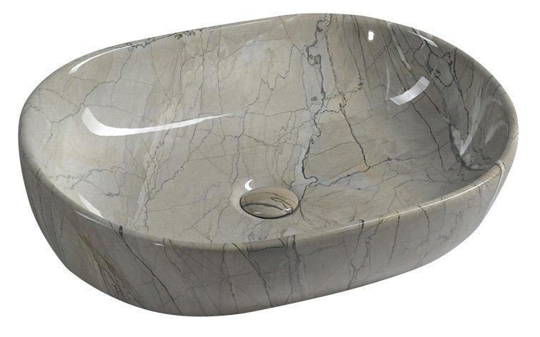 Sapho DALMA keramické umyvadlo na desku; 59x42cm; grigio