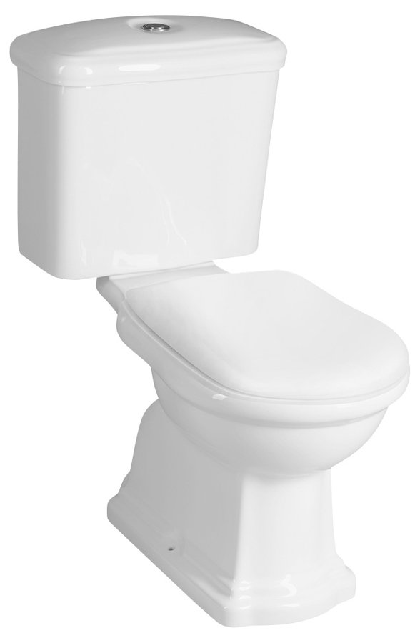 Kerasan RETRO WC kombi, zadní odpad, bílá-chrom - SET(101301/1ks, 108101/1ks, 750990/1ks)
