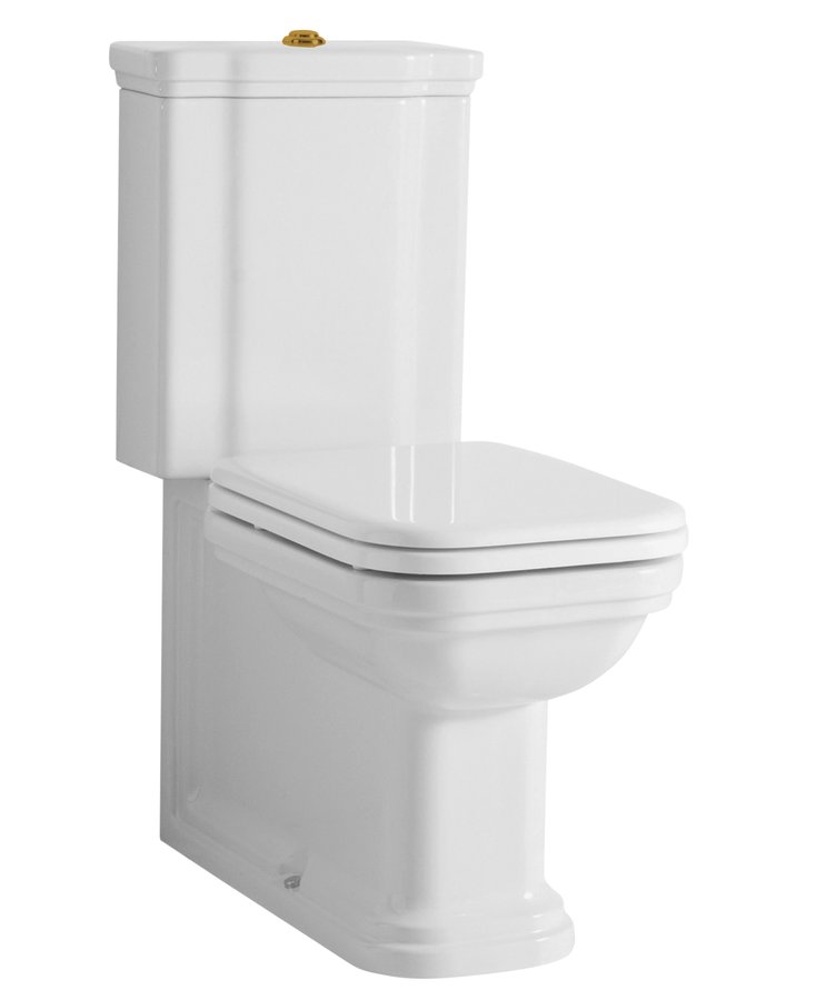 Kerasan WALDORF WC kombi, spodní/zadní odpad, bílá-bronz - SET(411701/1ks, 418101/1ks, 750993/1ks)