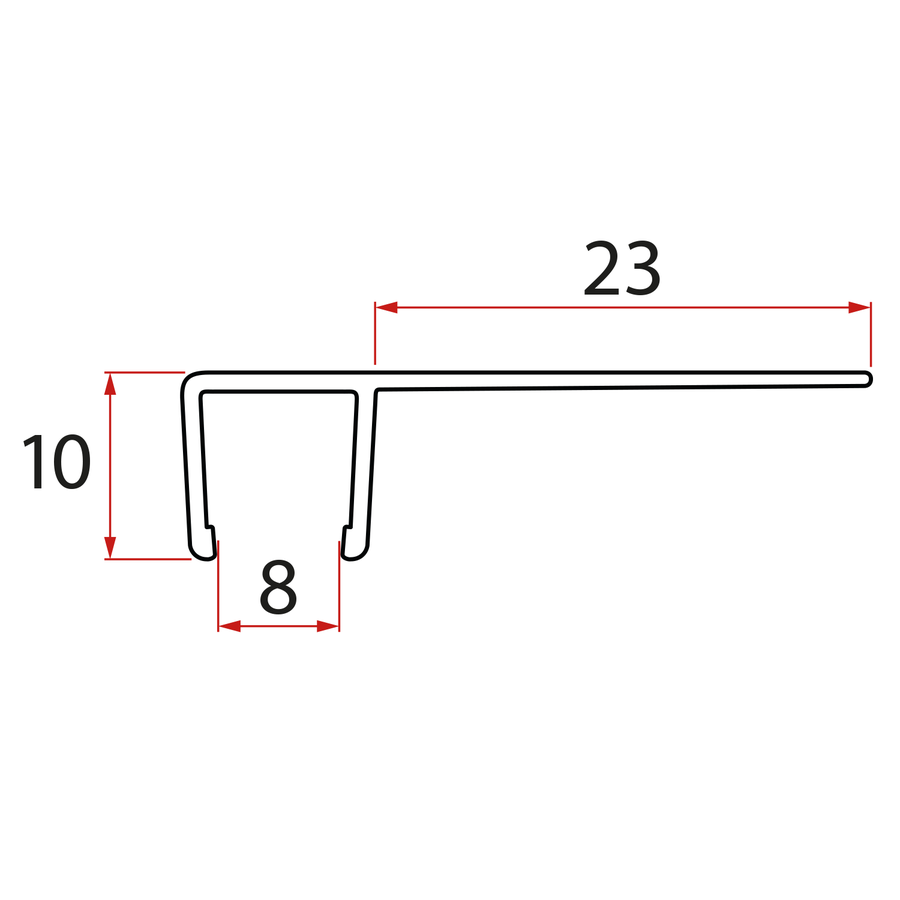 Gelco Set svislých těsnění pro sklo 8/8mm, 2000mm (2ks)