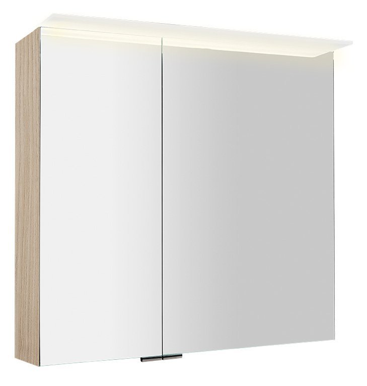 Sapho LINEX galerka s LED osvětlením, 80x70x15cm, jilm bardini