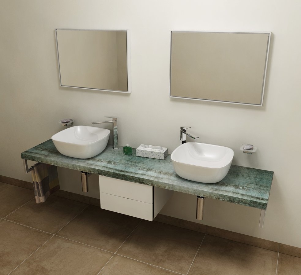 Sapho AVICE deska pod umyvadlo 180x50cm, tl.5cm, aquamarine