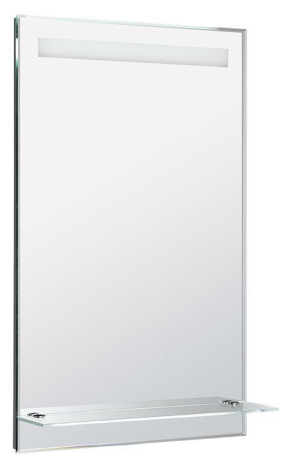 Aqualine Zrcadlo s LED osvětlením a policí 50x80cm; kolébkový vypínač