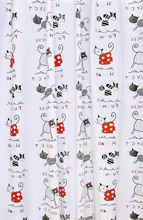 Aqualine Sprchový závěs 180x180cm, vinyl, kočky