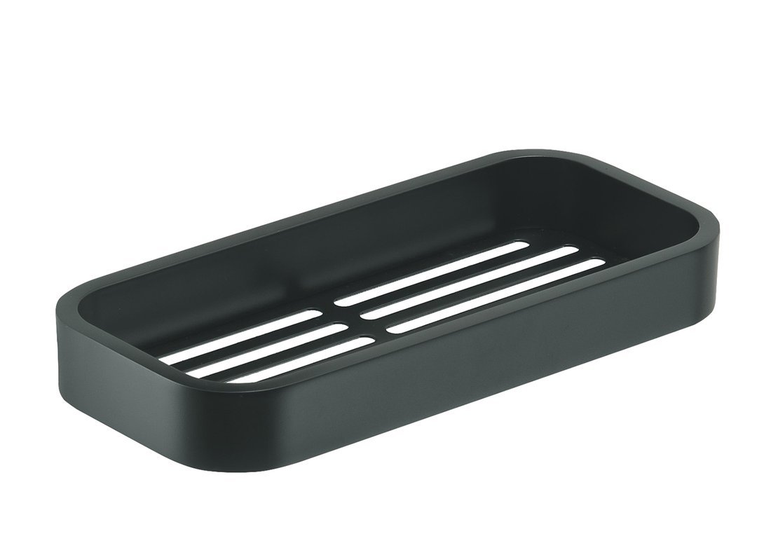 Gedy OUTLINE polička do sprchy, 241x30x111mm, černá mat