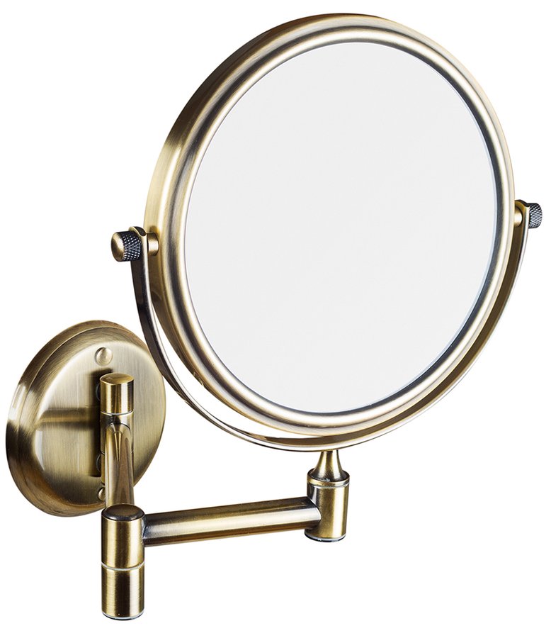 Sapho Kosmetické zrcátko závěsné; Ø 140mm; oboustranné; bronz