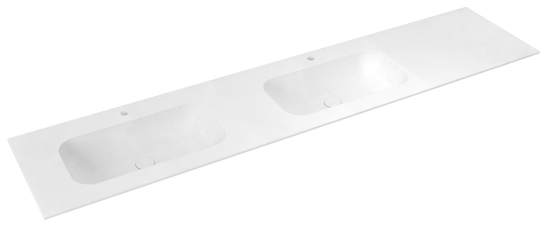 Levně Sapho ARUBA dvojumyvadlo, Rockstone, 230x51,5cm, levé, bílá mat