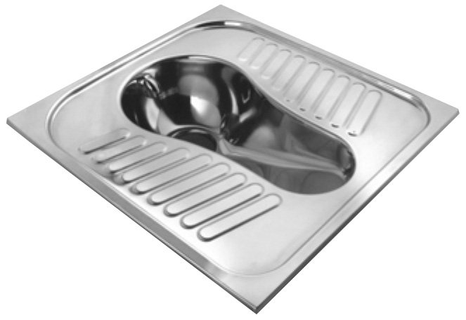 NOFER Turecké WC nášlapné 59,5x62,5cm, nerez lesk