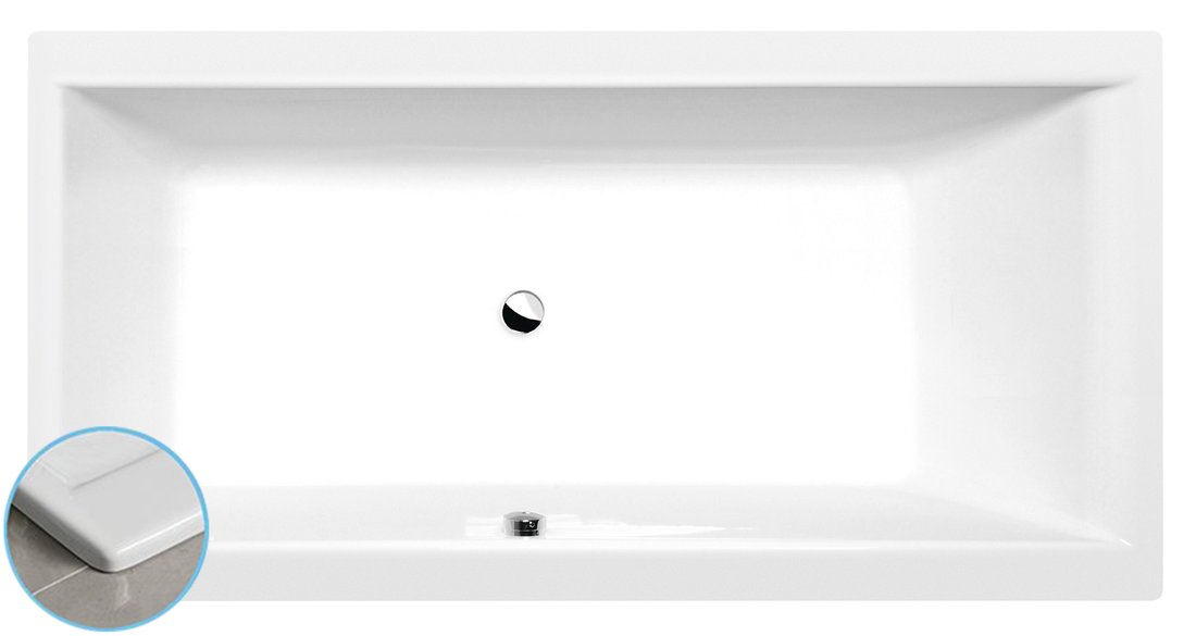 Polysan CLEO SLIM obdélníková vana 180x90x48cm; bílá