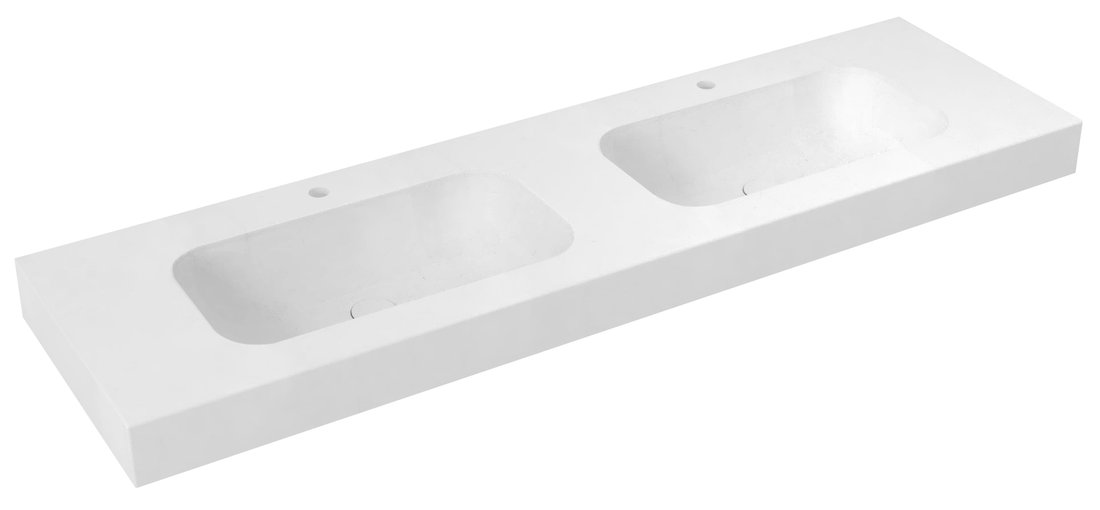 Sapho EMICO dvojumyvadlo; Rockstone; 210x50cm; límec L; bílá mat