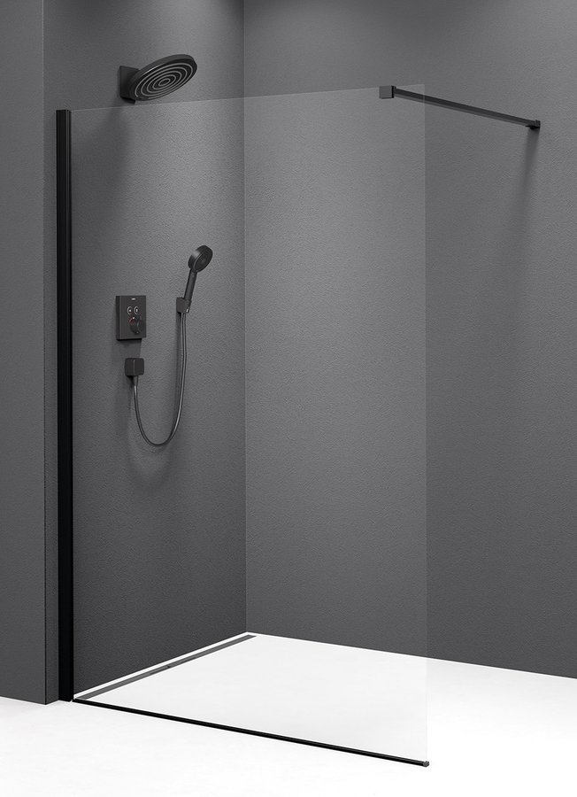 Levně Polysan MODULAR SHOWER BLACK jednodílná zástěna pevná k instalaci na zeď, 900 mm