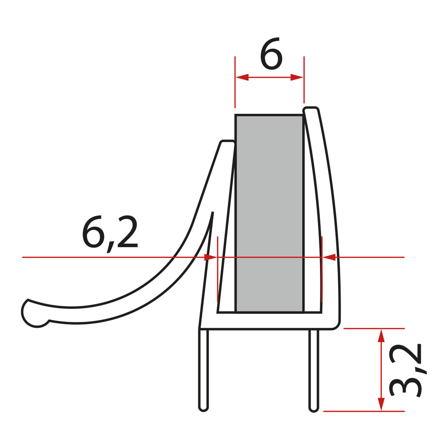 Gelco Spodní těsnění na dveře, sklo 6mm, 1000mm