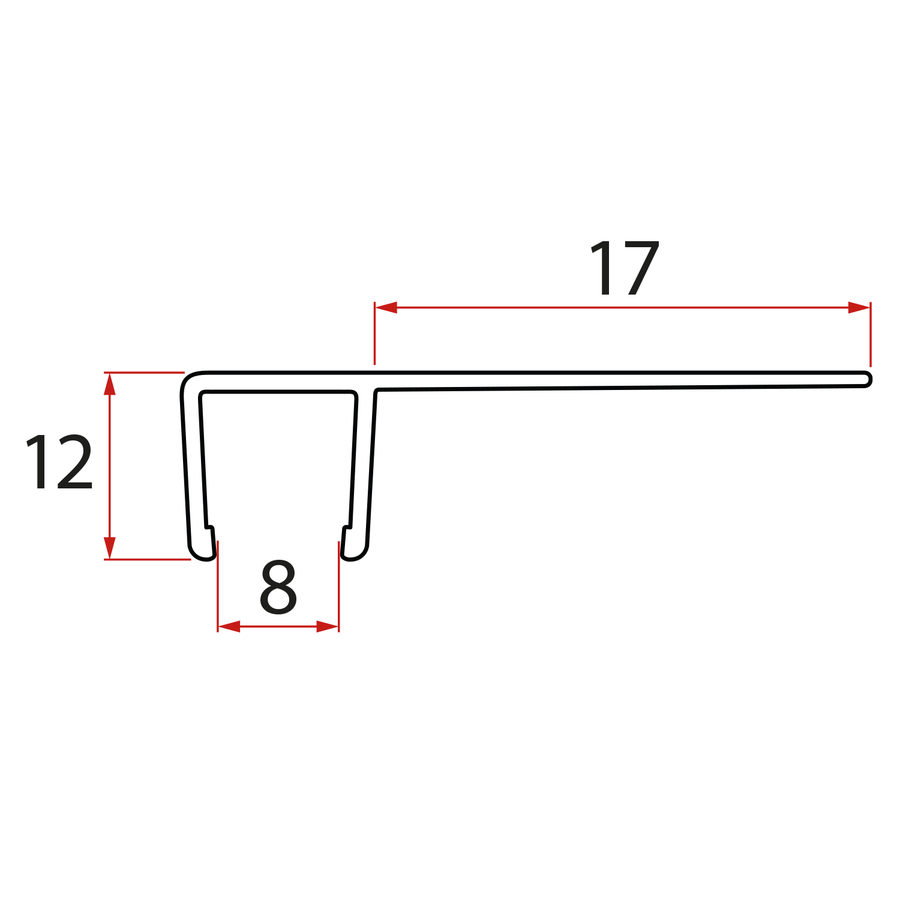 Gelco Set svislých těsnění pro sklo 8/8mm, 2000mm (2ks)