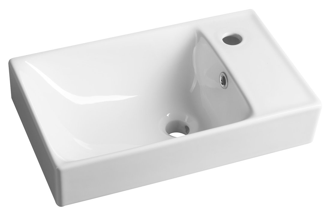 Levně CERASTYLE NUALI keramické umývátko 50x30cm, baterie vpravo, bílá