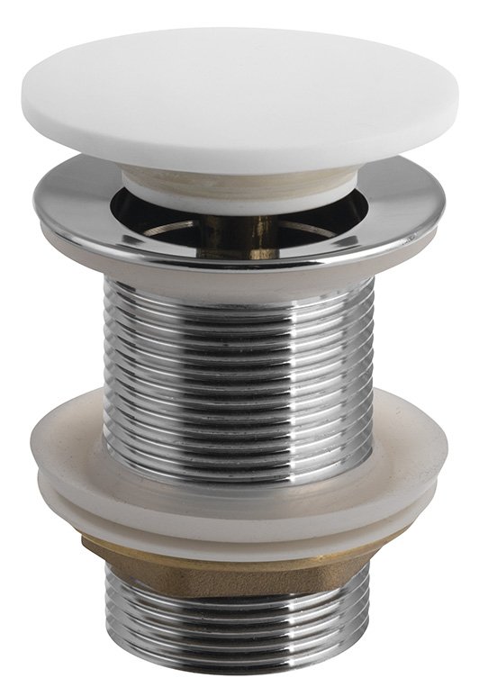 Sapho THIN umyvadlová výpust 5/4“, click-clack, Rockstone zátka, bílá mat