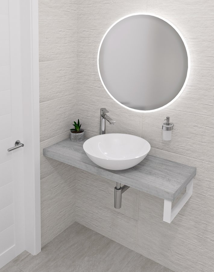 Sapho AVICE deska pod umyvadlo 170x36cm, tl.5cm, dub starobílý