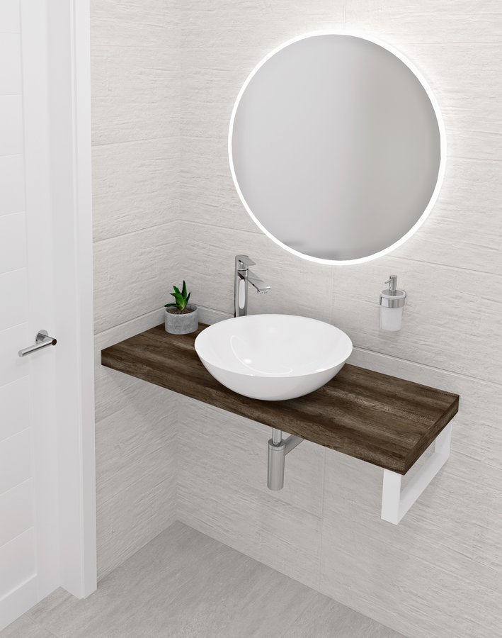 Sapho AVICE deska pod umyvadlo 170x36cm, tl.5cm, dub tmavý