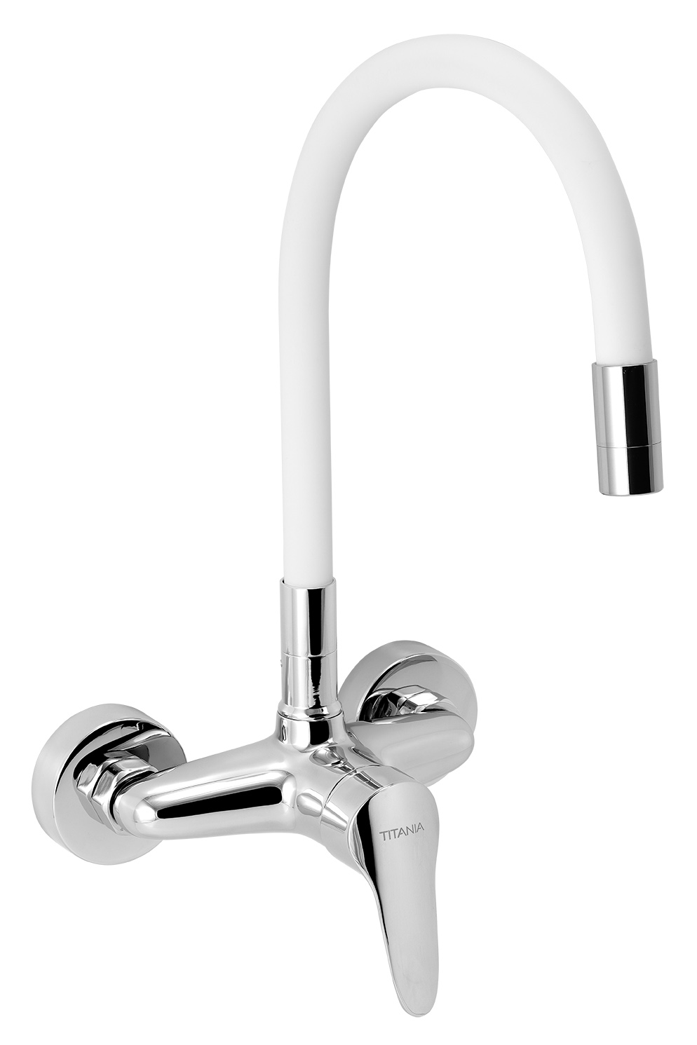 Novaservis Dřezová baterie s elastickým ramenem 150mm, bílá-chrom