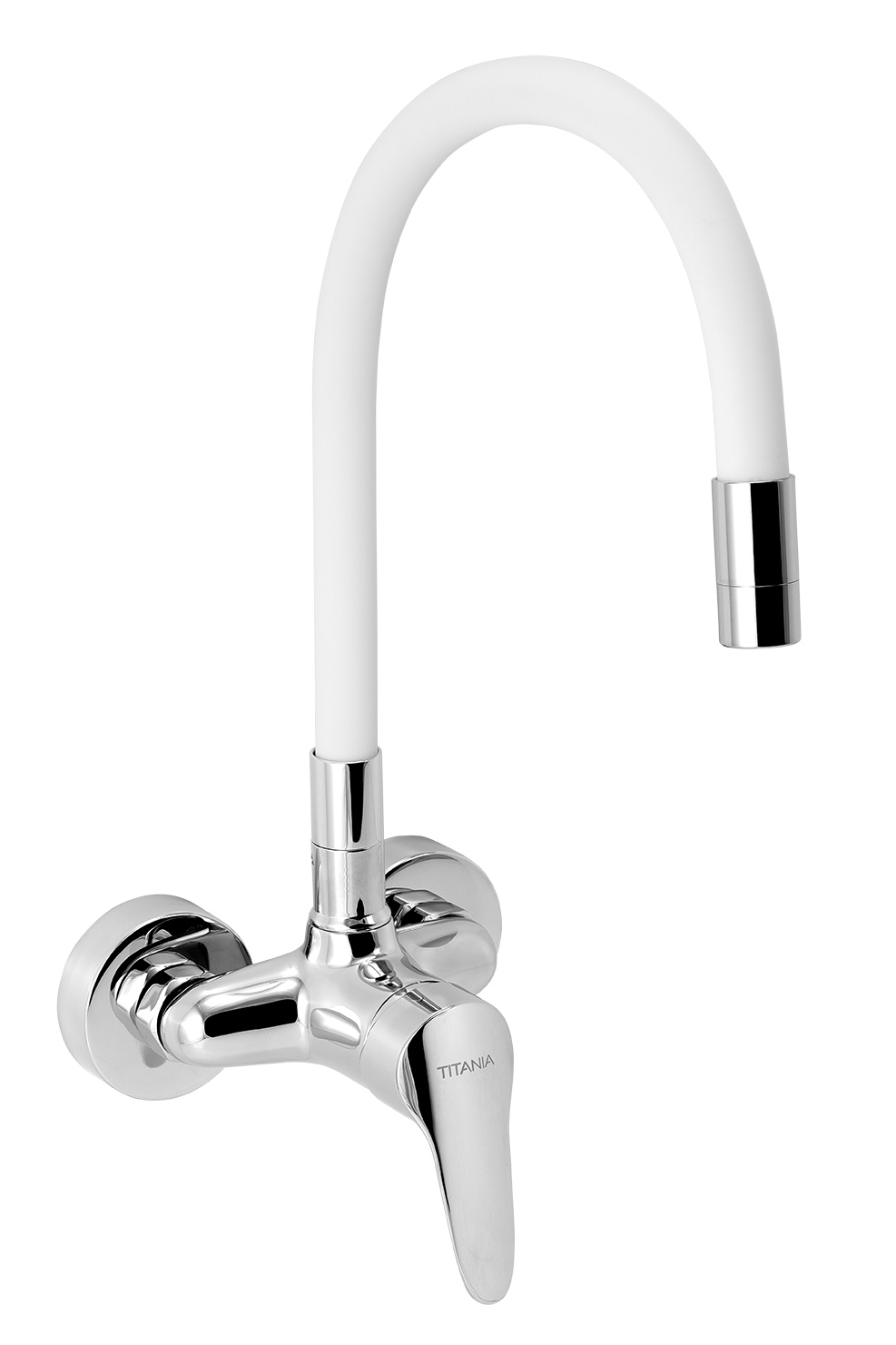 Novaservis Dřezová baterie s elastickým ramenem 100mm, bílá-chrom