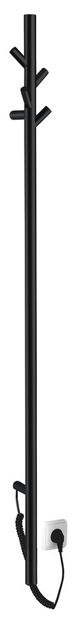 Sapho PASADOR elektrický sušák ručníků; kulatý; 150x1500 mm; 30 W; černá mat