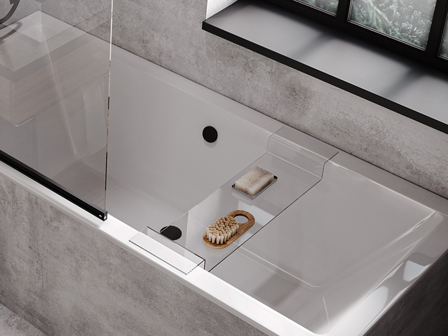 BESCO Olsen Spa VANPWCL75 - Polička na vanu CLEAR