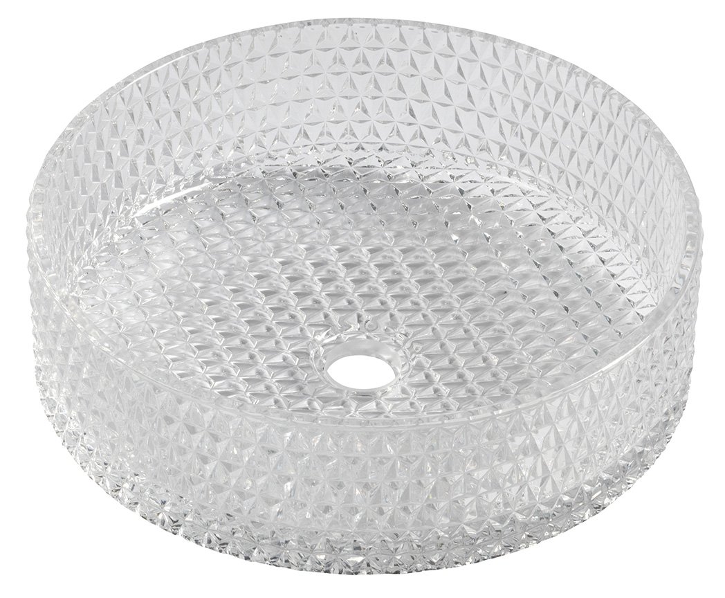 Sapho MARAGUA skleněné gravírované umyvadlo na desku Ø 39;5cm; čirá