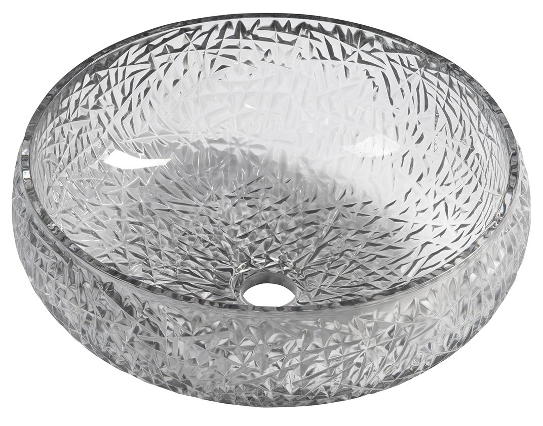 Sapho GAVIOTA skleněné gravírované umyvadlo na desku Ø 42cm; černá