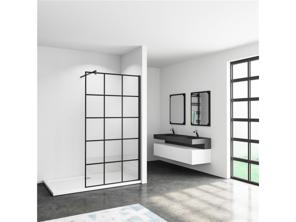Levně Stacato WALKY LINE LOFT BLACK SPRCHOVÁ ZÁSTĚNA 900MM - BEZ INSTALAČNÍHO PROFILU A VZPĚRY