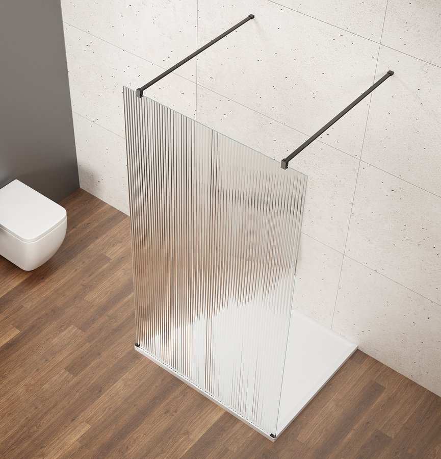 Levně Gelco VARIO BLACK jednodílná sprchová zástěna do prostoru, sklo nordic, 800 mm