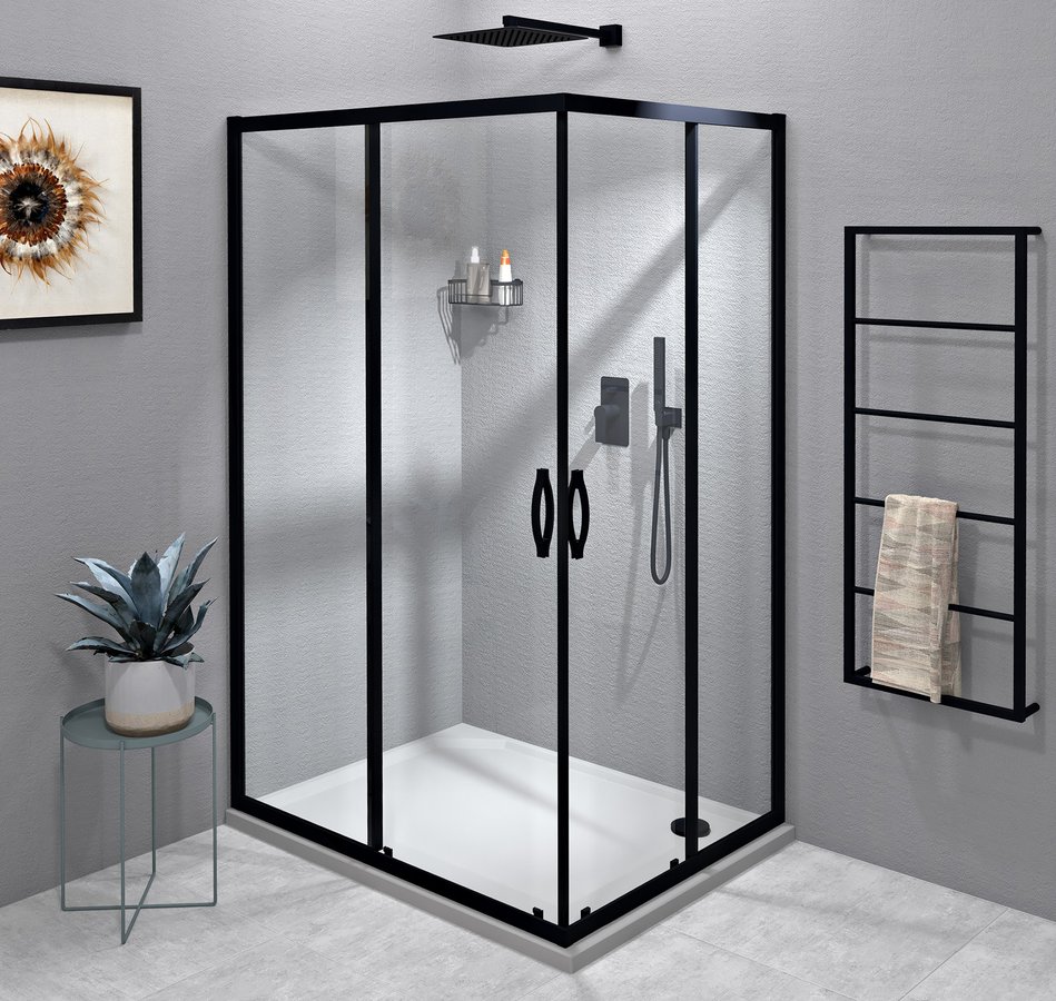Levně Gelco SIGMA SIMPLY BLACK obdélníkový sprchový kout 1100x1000 mm, L/P varianta, rohový vstup, čiré sklo